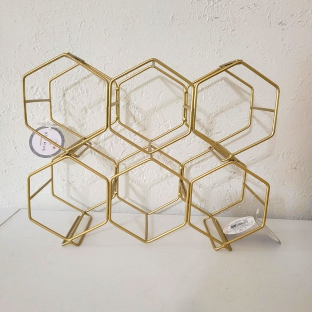 NEW ✨️ Gold Hexagonal Wine Rack